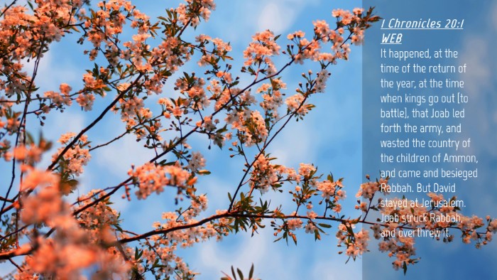 Picture 04 - 1 Chronicles 20:1 WEB Desktop Wallpaper - It happened, at the time of the return of the - Desktop Bible Verse Wallpaper