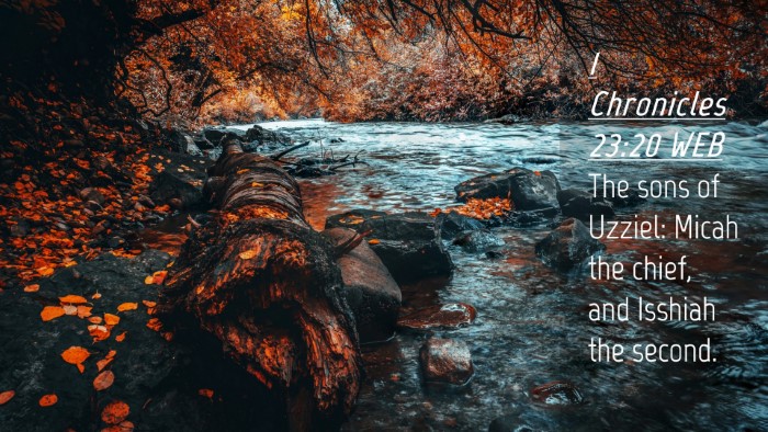Picture 04 - 1 Chronicles 23:20 WEB Desktop Wallpaper - The sons of Uzziel: Micah the chief, and Isshiah - Desktop Bible Verse Wallpaper