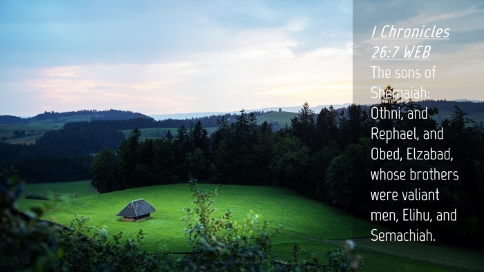 Picture 04 - 1 Chronicles 26:7 WEB Desktop Wallpaper - The sons of Shemaiah: Othni, and Rephael, and - Desktop Bible Verse Wallpaper