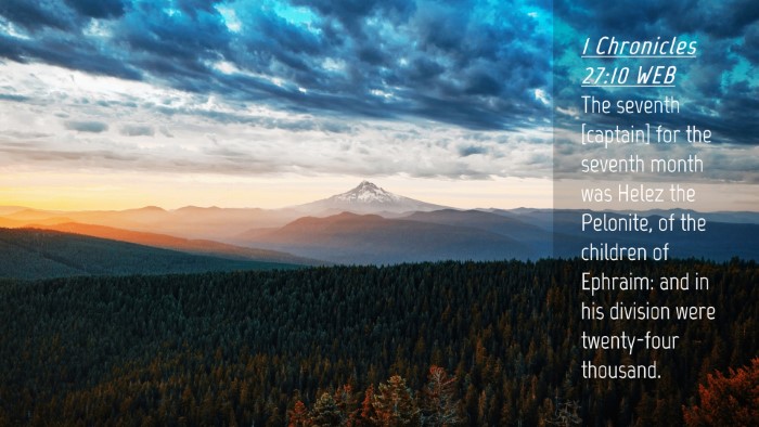 Picture 04 - 1 Chronicles 27:10 WEB Desktop Wallpaper - The seventh [captain] for the seventh month was - Desktop Bible Verse Wallpaper