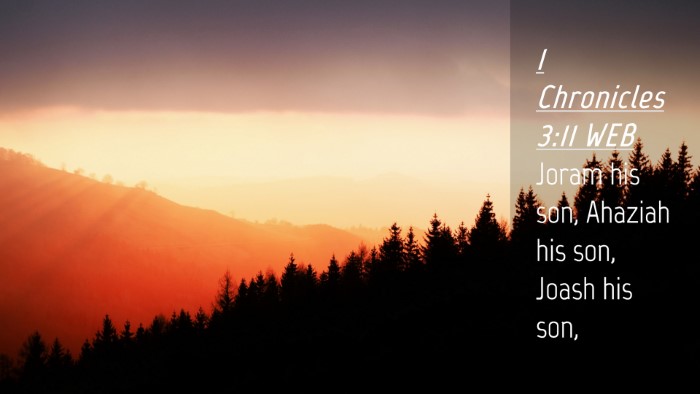 Picture 04 - 1 Chronicles 3:11 WEB Desktop Wallpaper - Joram his son, Ahaziah his son, Joash his - Desktop Bible Verse Wallpaper