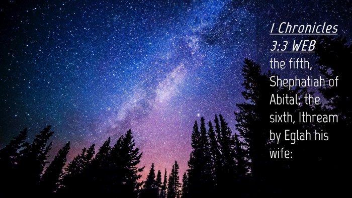 Picture 04 - 1 Chronicles 3:3 WEB Desktop Wallpaper - the fifth, Shephatiah of Abital; the sixth, - Desktop Bible Verse Wallpaper