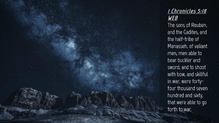 Picture 04 - 1 Chronicles 5:18 WEB Desktop Wallpaper - The sons of Reuben, and the Gadites, and the - Desktop Bible Verse Wallpaper