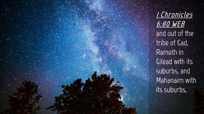 Picture 04 - 1 Chronicles 6:80 WEB Desktop Wallpaper - and out of the tribe of Gad, Ramoth in Gilead - Desktop Bible Verse Wallpaper