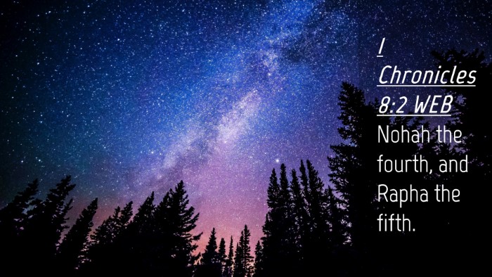 Picture 04 - 1 Chronicles 8:2 WEB Desktop Wallpaper - Nohah the fourth, and Rapha the - Desktop Bible Verse Wallpaper