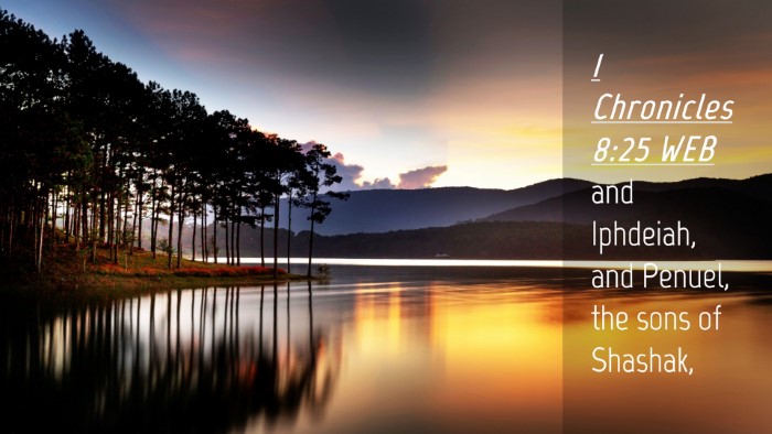 Picture 04 - 1 Chronicles 8:25 WEB Desktop Wallpaper - and Iphdeiah, and Penuel, the sons of - Desktop Bible Verse Wallpaper