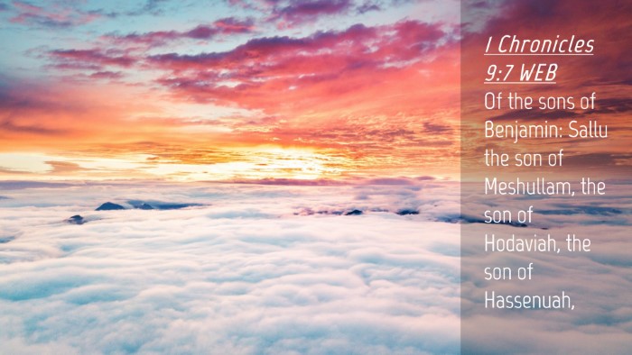 Picture 04 - 1 Chronicles 9:7 WEB Desktop Wallpaper - Of the sons of Benjamin: Sallu the son of - Desktop Bible Verse Wallpaper