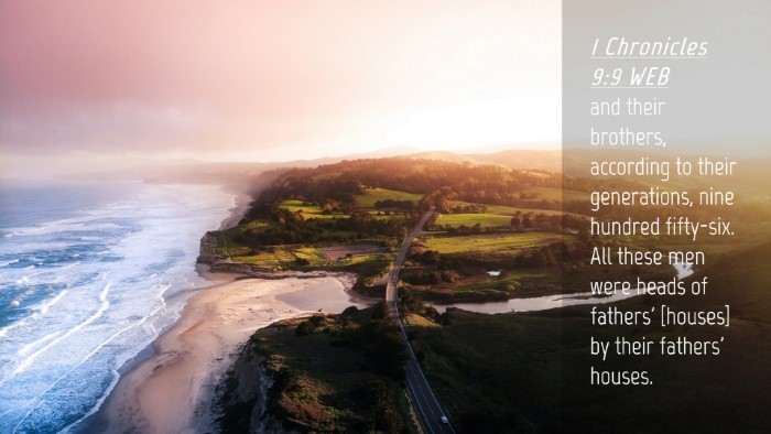 Picture 04 - 1 Chronicles 9:9 WEB Desktop Wallpaper - and their brothers, according to their - Desktop Bible Verse Wallpaper