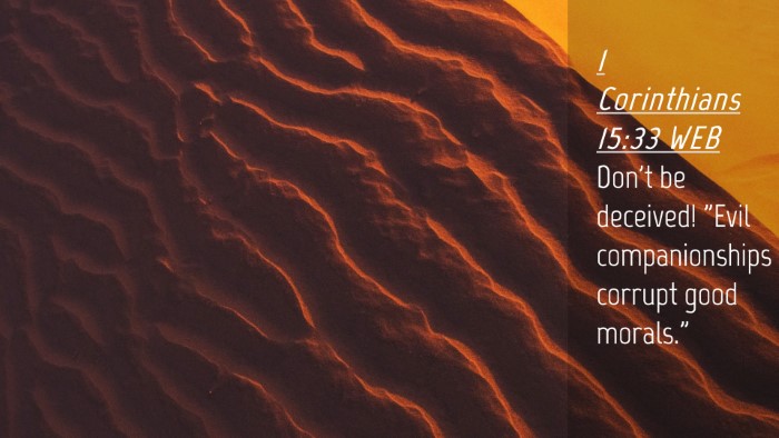 Picture 04 - 1 Corinthians 15:33 WEB Desktop Wallpaper - Don't be deceived! 
