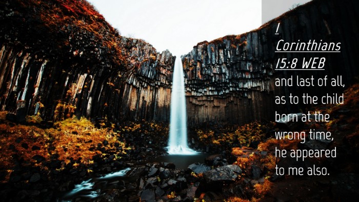 Picture 04 - 1 Corinthians 15:8 WEB Desktop Wallpaper - and last of all, as to the child born at the - Desktop Bible Verse Wallpaper