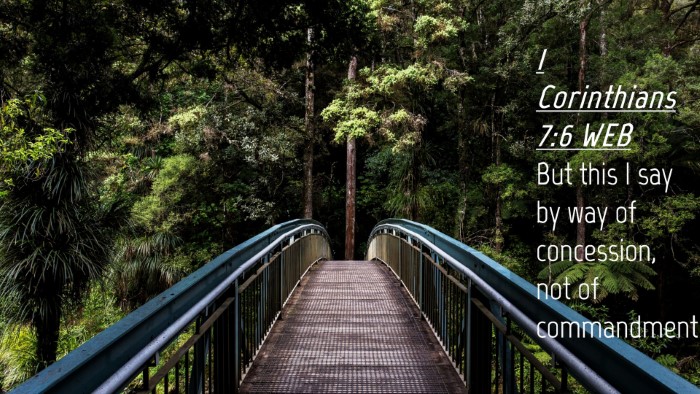 Picture 04 - 1 Corinthians 7:6 WEB Desktop Wallpaper - But this I say by way of concession, not of - Desktop Bible Verse Wallpaper