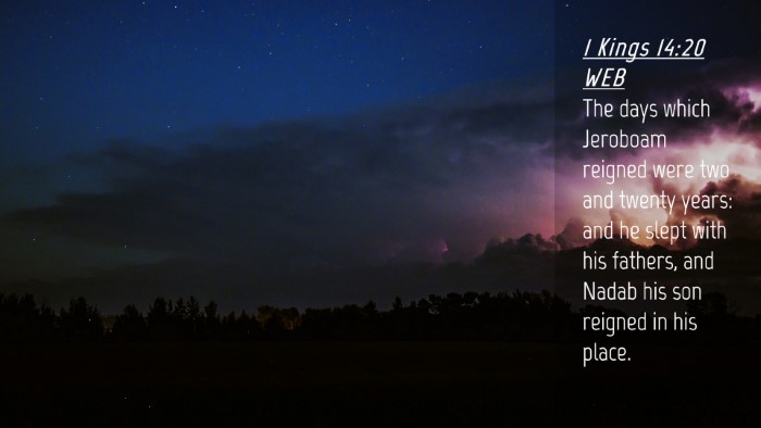 Picture 04 - 1 Kings 14:20 WEB Desktop Wallpaper - The days which Jeroboam reigned were two and - Desktop Bible Verse Wallpaper
