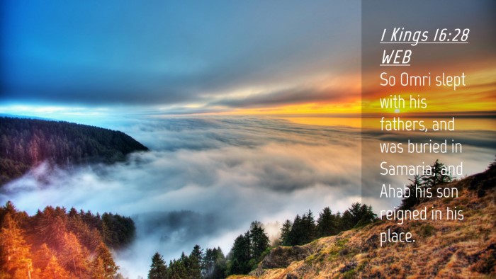 Picture 04 - 1 Kings 16:28 WEB Desktop Wallpaper - So Omri slept with his fathers, and was buried in - Desktop Bible Verse Wallpaper