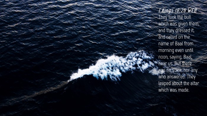 Picture 04 - 1 Kings 18:26 WEB Desktop Wallpaper - They took the bull which was given them, and they - Desktop Bible Verse Wallpaper