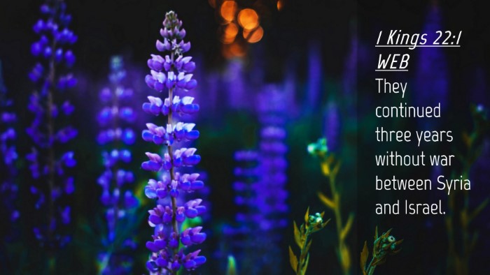 Picture 04 - 1 Kings 22:1 WEB Desktop Wallpaper - They continued three years without war between - Desktop Bible Verse Wallpaper