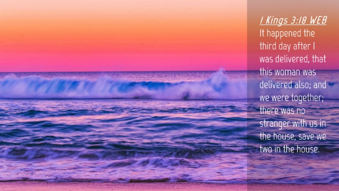 Picture 04 - 1 Kings 3:18 WEB Desktop Wallpaper - It happened the third day after I was delivered, - Desktop Bible Verse Wallpaper