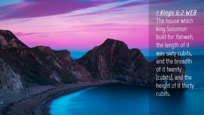 Picture 04 - 1 Kings 6:2 WEB Desktop Wallpaper - The house which king Solomon built for Yahweh, - Desktop Bible Verse Wallpaper
