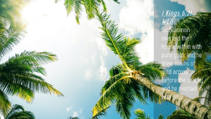 Picture 04 - 1 Kings 6:21 WEB Desktop Wallpaper - So Solomon overlaid the house within with pure - Desktop Bible Verse Wallpaper