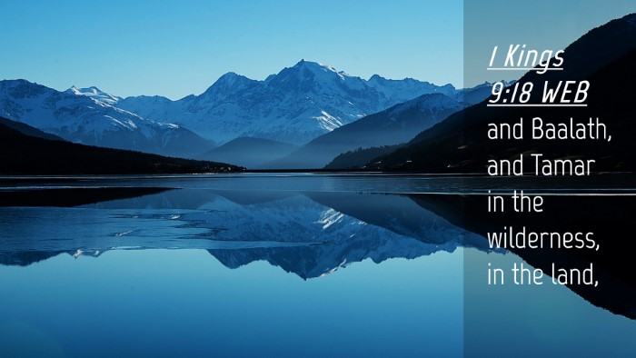 Picture 04 - 1 Kings 9:18 WEB Desktop Wallpaper - and Baalath, and Tamar in the wilderness, in the - Desktop Bible Verse Wallpaper