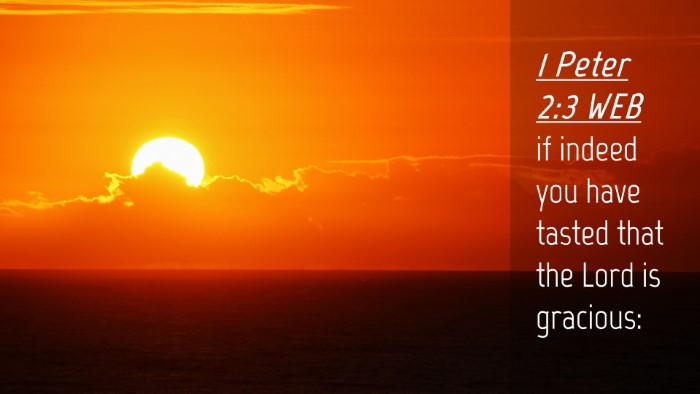 Picture 04 - 1 Peter 2:3 WEB Desktop Wallpaper - if indeed you have tasted that the Lord is - Desktop Bible Verse Wallpaper