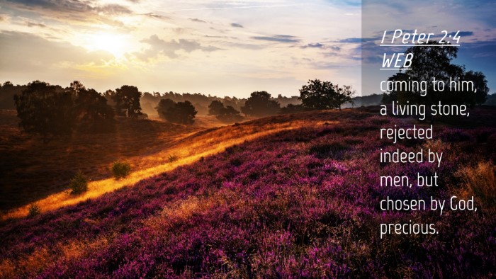 Picture 04 - 1 Peter 2:4 WEB Desktop Wallpaper - coming to him, a living stone, rejected indeed by - Desktop Bible Verse Wallpaper