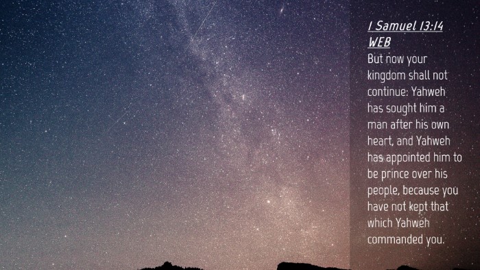 Picture 04 - 1 Samuel 13:14 WEB Desktop Wallpaper - But now your kingdom shall not continue: Yahweh - Desktop Bible Verse Wallpaper