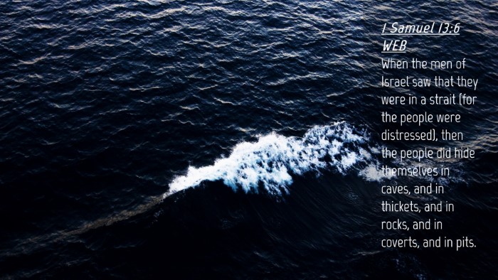Picture 04 - 1 Samuel 13:6 WEB Desktop Wallpaper - When the men of Israel saw that they were in a - Desktop Bible Verse Wallpaper