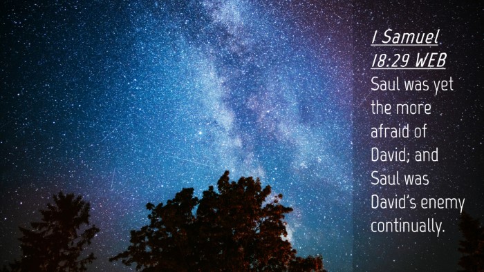 Picture 04 - 1 Samuel 18:29 WEB Desktop Wallpaper - Saul was yet the more afraid of David; and Saul - Desktop Bible Verse Wallpaper