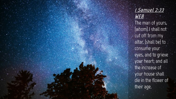 Picture 04 - 1 Samuel 2:33 WEB Desktop Wallpaper - The man of yours, [whom] I shall not cut off from - Desktop Bible Verse Wallpaper