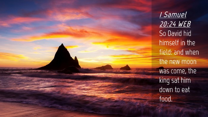 Picture 04 - 1 Samuel 20:24 WEB Desktop Wallpaper - So David hid himself in the field: and when the - Desktop Bible Verse Wallpaper
