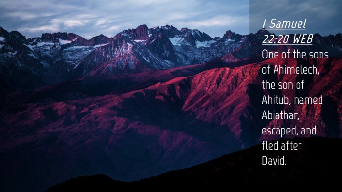 Picture 04 - 1 Samuel 22:20 WEB Desktop Wallpaper - One of the sons of Ahimelech, the son of Ahitub, - Desktop Bible Verse Wallpaper