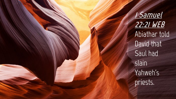Picture 04 - 1 Samuel 22:21 WEB Desktop Wallpaper - Abiathar told David that Saul had slain Yahweh's - Desktop Bible Verse Wallpaper