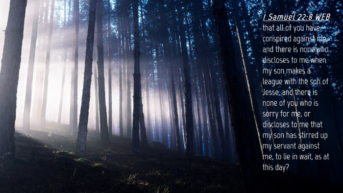 Picture 04 - 1 Samuel 22:8 WEB Desktop Wallpaper - that all of you have conspired against me, and - Desktop Bible Verse Wallpaper