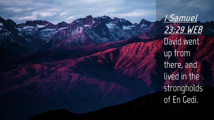 Picture 04 - 1 Samuel 23:29 WEB Desktop Wallpaper - David went up from there, and lived in the - Desktop Bible Verse Wallpaper