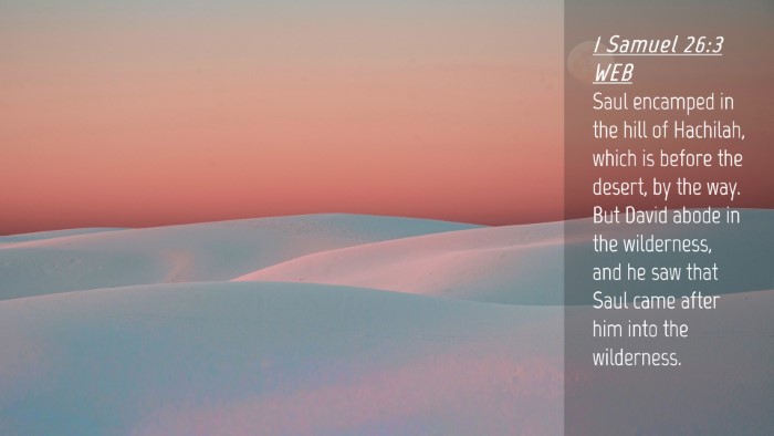 Picture 04 - 1 Samuel 26:3 WEB Desktop Wallpaper - Saul encamped in the hill of Hachilah, which is - Desktop Bible Verse Wallpaper