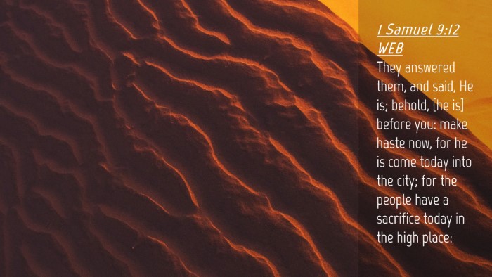 Picture 04 - 1 Samuel 9:12 WEB Desktop Wallpaper - They answered them, and said, He is; behold, [he - Desktop Bible Verse Wallpaper