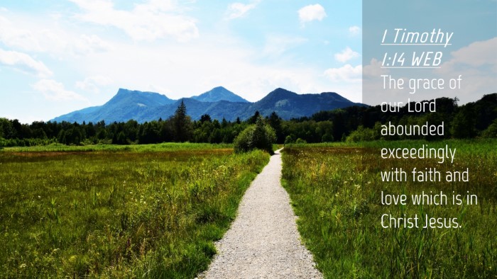 Picture 04 - 1 Timothy 1:14 WEB Desktop Wallpaper - The grace of our Lord abounded exceedingly with - Desktop Bible Verse Wallpaper