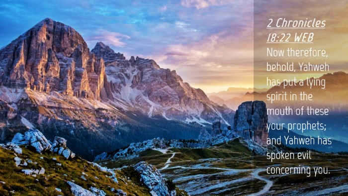 Picture 04 - 2 Chronicles 18:22 WEB Desktop Wallpaper - Now therefore, behold, Yahweh has put a lying - Desktop Bible Verse Wallpaper