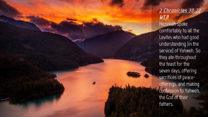 Picture 04 - 2 Chronicles 30:22 WEB Desktop Wallpaper - Hezekiah spoke comfortably to all the Levites who - Desktop Bible Verse Wallpaper