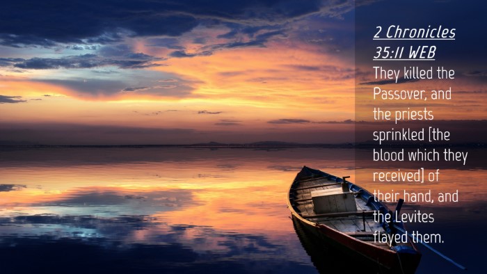 Picture 04 - 2 Chronicles 35:11 WEB Desktop Wallpaper - They killed the Passover, and the priests - Desktop Bible Verse Wallpaper