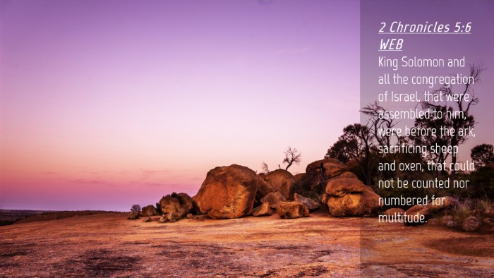 Picture 04 - 2 Chronicles 5:6 WEB Desktop Wallpaper - King Solomon and all the congregation of Israel, - Desktop Bible Verse Wallpaper