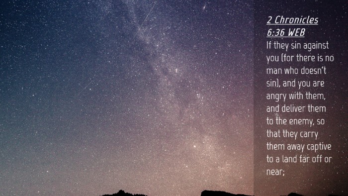 Picture 04 - 2 Chronicles 6:36 WEB Desktop Wallpaper - If they sin against you (for there is no man who - Desktop Bible Verse Wallpaper