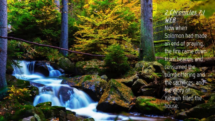 Picture 04 - 2 Chronicles 7:1 WEB Desktop Wallpaper - Now when Solomon had made an end of praying, the - Desktop Bible Verse Wallpaper