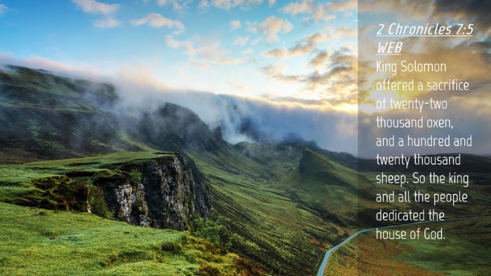 Picture 04 - 2 Chronicles 7:5 WEB Desktop Wallpaper - King Solomon offered a sacrifice of twenty-two - Desktop Bible Verse Wallpaper