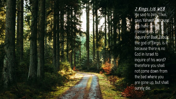 Picture 04 - 2 Kings 1:16 WEB Desktop Wallpaper - He said to him, Thus says Yahweh, Because you - Desktop Bible Verse Wallpaper