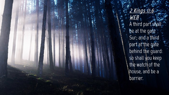 Picture 04 - 2 Kings 11:6 WEB Desktop Wallpaper - A third part shall be at the gate Sur; and a - Desktop Bible Verse Wallpaper