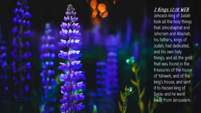 Picture 04 - 2 Kings 12:18 WEB Desktop Wallpaper - Jehoash king of Judah took all the holy things - Desktop Bible Verse Wallpaper