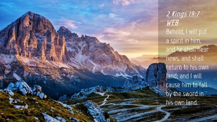 Picture 04 - 2 Kings 19:7 WEB Desktop Wallpaper - Behold, I will put a spirit in him, and he shall - Desktop Bible Verse Wallpaper