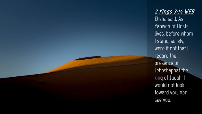 Picture 04 - 2 Kings 3:14 WEB Desktop Wallpaper - Elisha said, As Yahweh of Hosts lives, before - Desktop Bible Verse Wallpaper