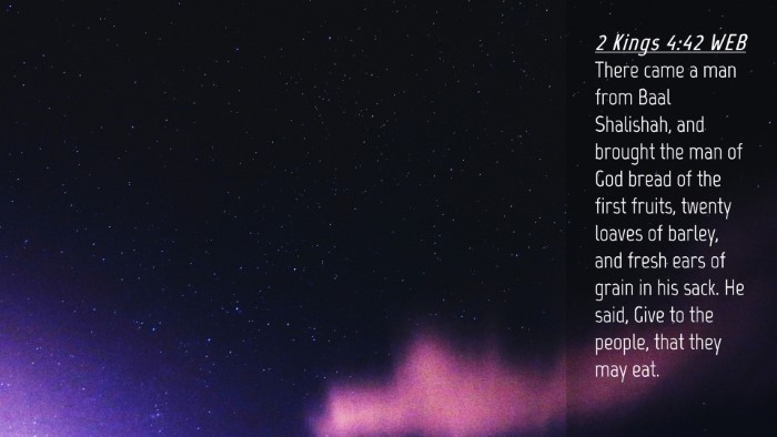 Picture 04 - 2 Kings 4:42 WEB Desktop Wallpaper - There came a man from Baal Shalishah, and brought - Desktop Bible Verse Wallpaper
